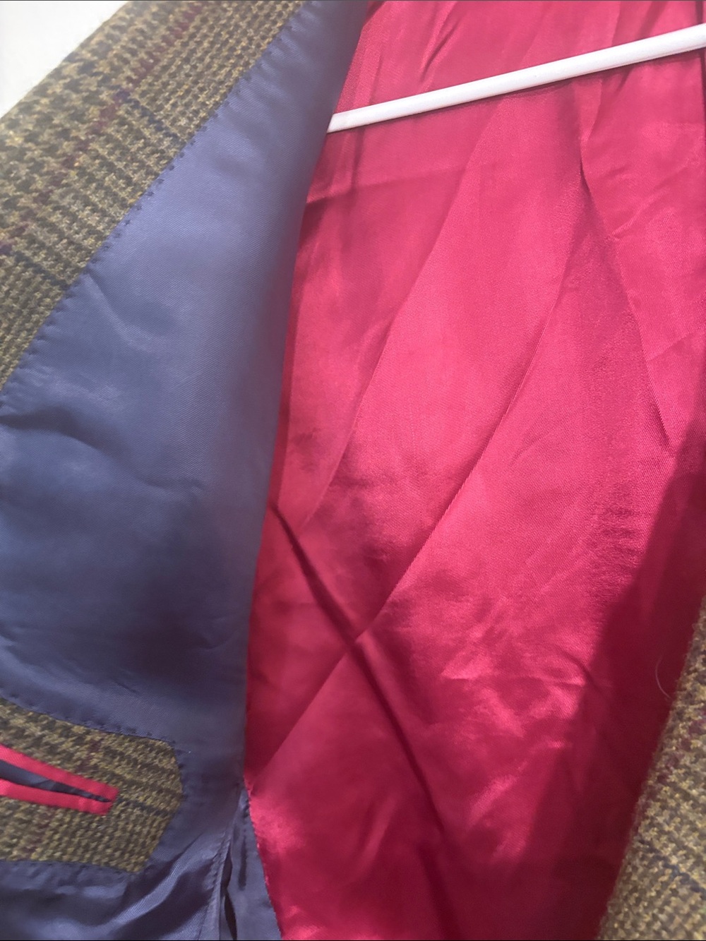 Charles Tyrwhitt Brown Glen Plaid Sport Coat with Pink Lining - Picture 6 of 13